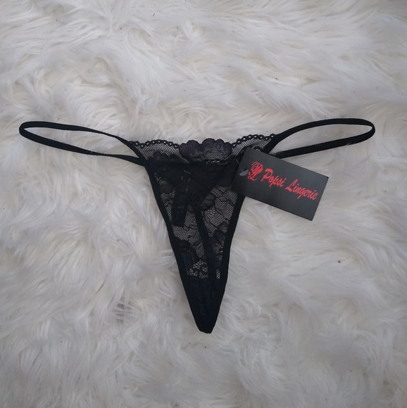 NWT Black Lace Thong Size XL - Picture 1 of 5